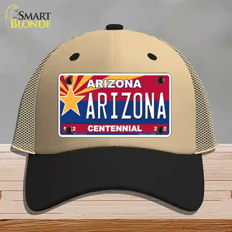 Arizona Centennial Arizona Novelty License Plate Hat Mesh / Khaki|Black