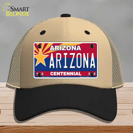 Arizona Centennial Arizona Novelty License Plate Hat Mesh / Khaki|Black