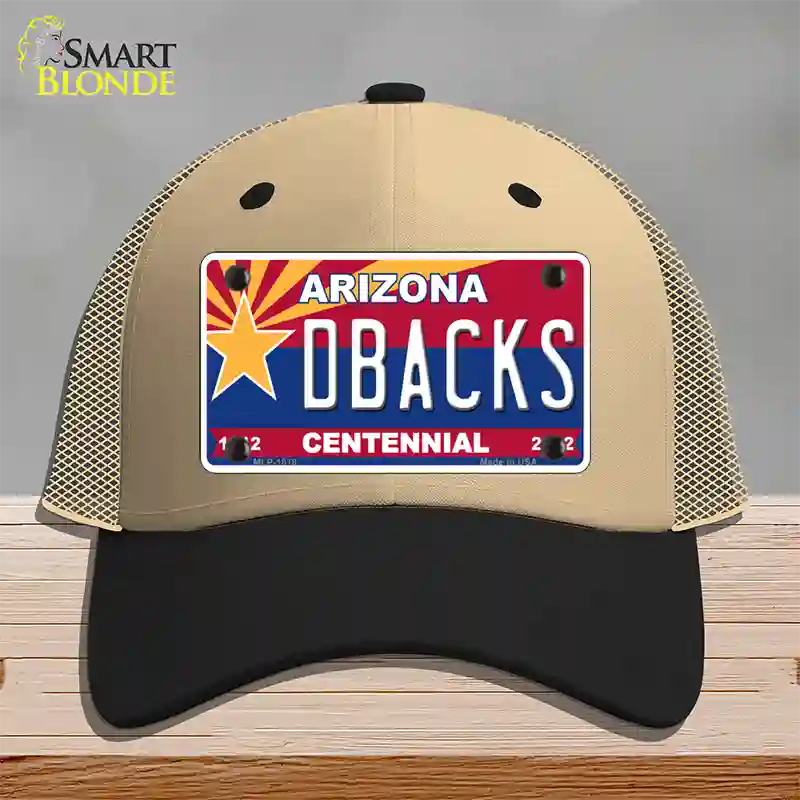 Arizona Centennial Dbacks Novelty License Plate Hat Mesh / Khaki|Black