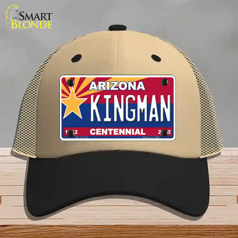 Arizona Centennial Kingman Novelty License Plate Hat Mesh / Khaki|Black