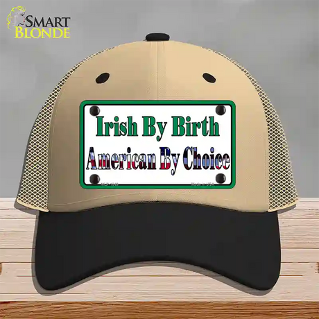 Irish By Birth Novelty License Plate Hat Mesh / Khaki|Black