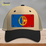 Comanche Nation Flag Novelty License Plate Hat Mesh / Khaki|Black