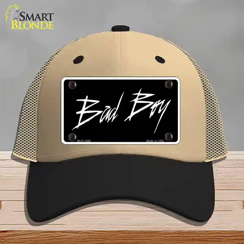 Bad Boy Black Novelty License Plate Hat Mesh / Khaki|Black