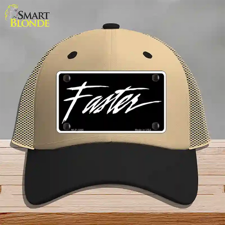 Faster Novelty License Plate Hat Mesh / Khaki|Black