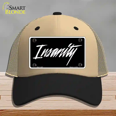 Insanity Novelty License Plate Hat Mesh / Khaki|Black