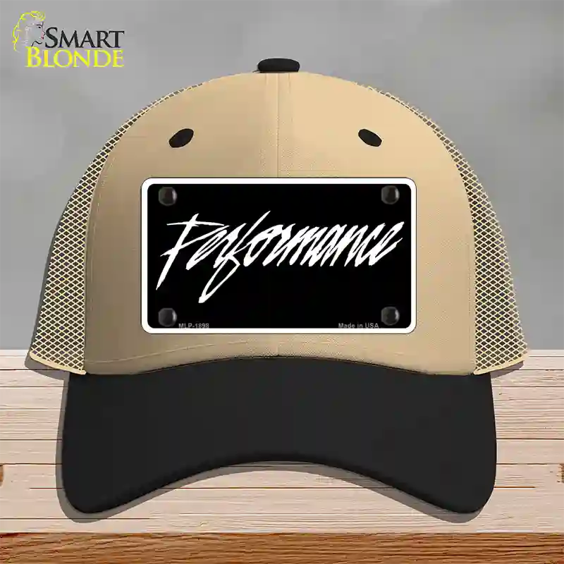 Performance Novelty License Plate Hat Mesh / Khaki|Black