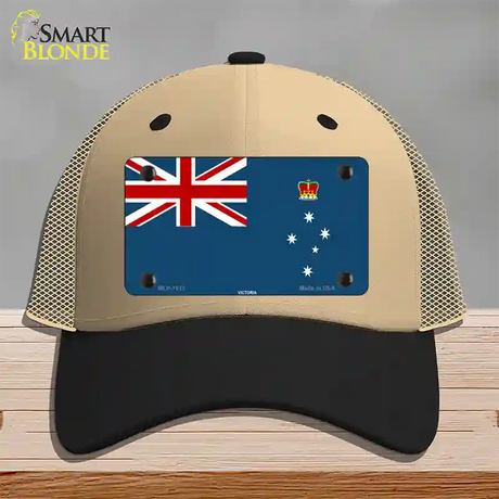 Victoria Flag Novelty License Plate Hat Mesh / Khaki|Black