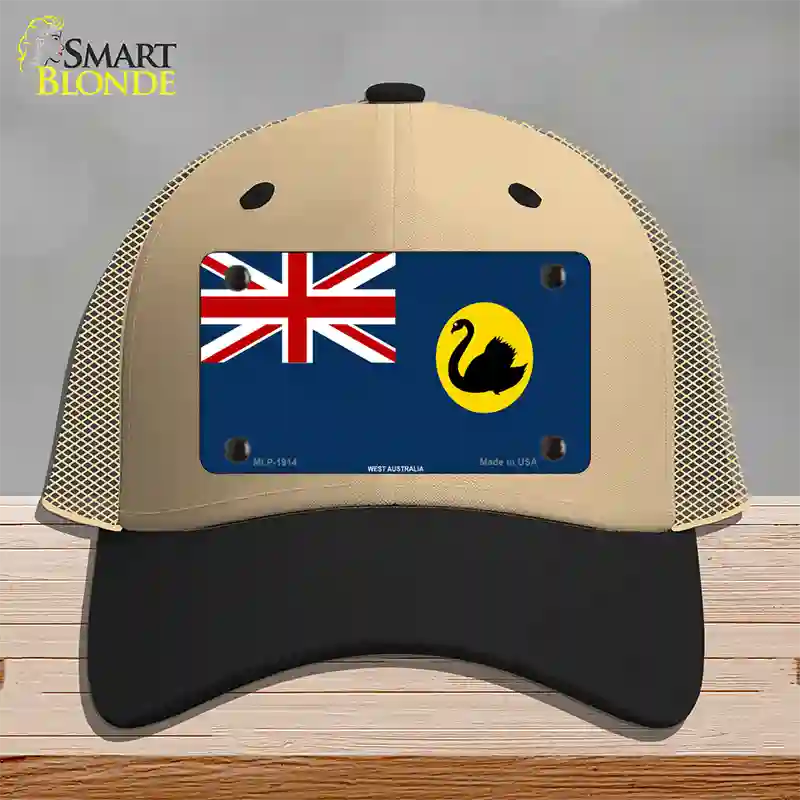 West Australia Flag Novelty License Plate Hat Mesh / Khaki|Black