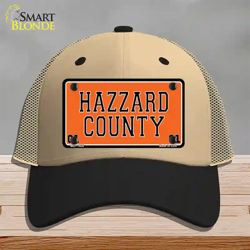 Hazard County Novelty License Plate Hat Mesh / Khaki|Black