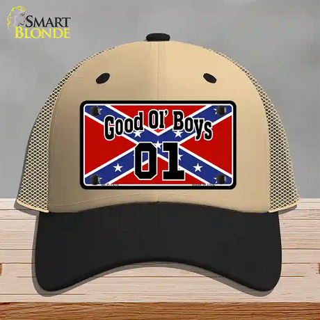 Good Ol Boys Confederate Flag Novelty License Plate Hat Mesh / Khaki|Black