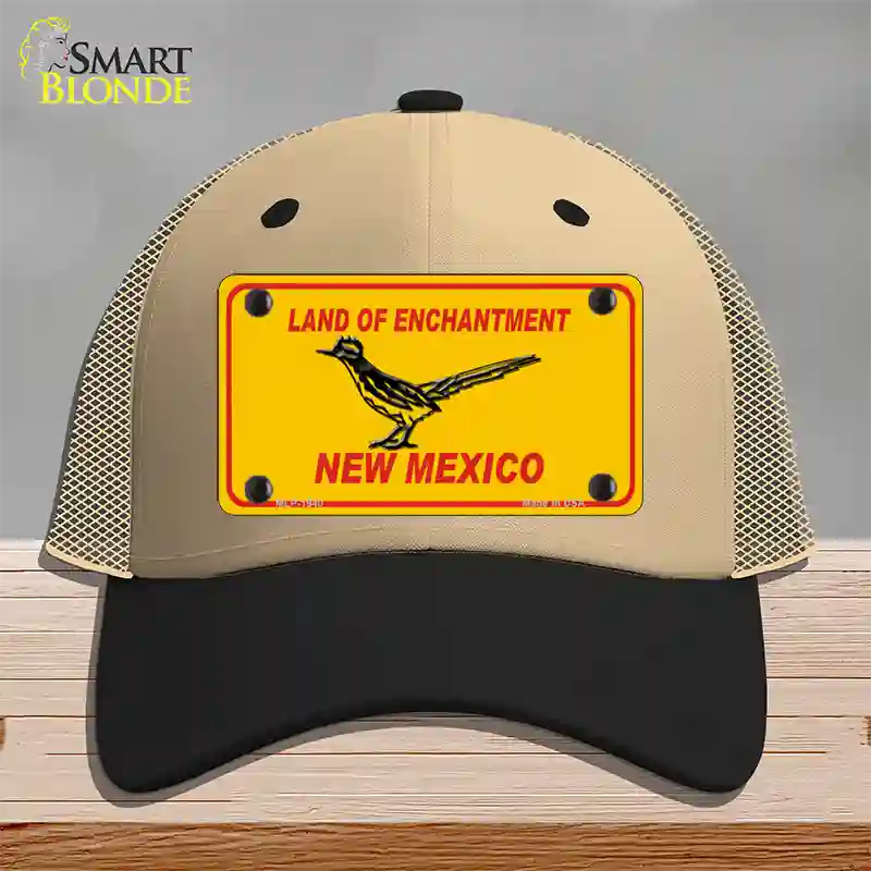 Road Runner New Mexico Novelty License Plate Hat Mesh / Khaki|Black