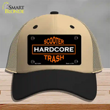 Hardcore Scooter Trash Black Novelty License Plate Hat Mesh / Khaki|Black