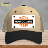 Hardcore Scooter Trash White Novelty License Plate Hat Mesh / Khaki|Black