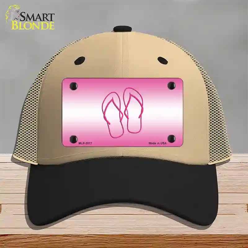 Flip Flops Pink Novelty License Plate Hat Mesh / Khaki|Black