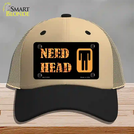 Need Head Novelty License Plate Hat Mesh / Khaki|Black