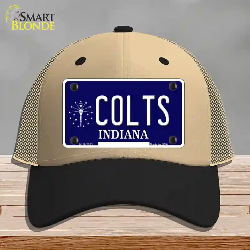 Colts Indiana State Novelty License Plate Hat Mesh / Khaki|Black