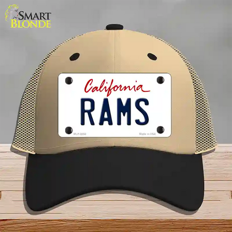 Rams California State Novelty License Plate Hat Mesh / Khaki|Black