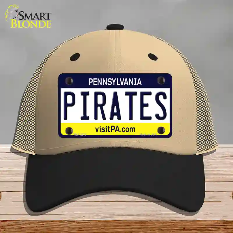 Pirates Pennsylvania State Novelty License Plate Hat Mesh / Khaki|Black