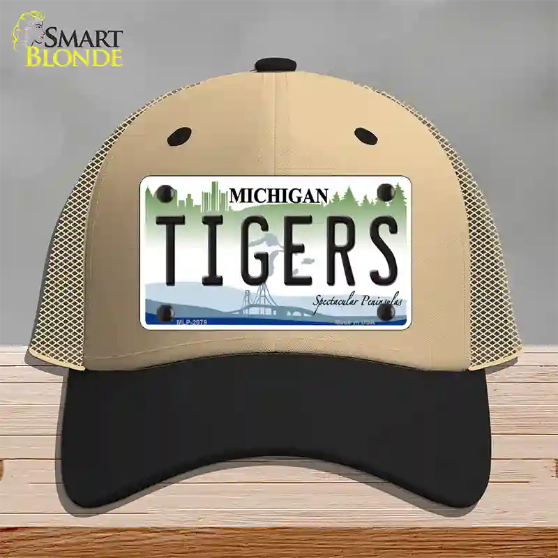 Tigers Michigan State Novelty License Plate Hat Mesh / Khaki|Black