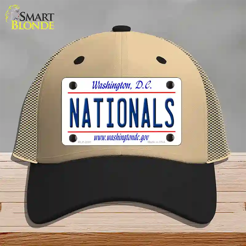 Nationals Washington DC State Novelty License Plate Hat Mesh / Khaki|Black