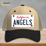 Angels California State Novelty License Plate Hat Mesh / Khaki|Black