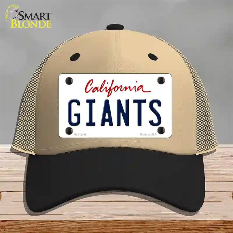 Giants California State Novelty License Plate Hat Mesh / Khaki|Black