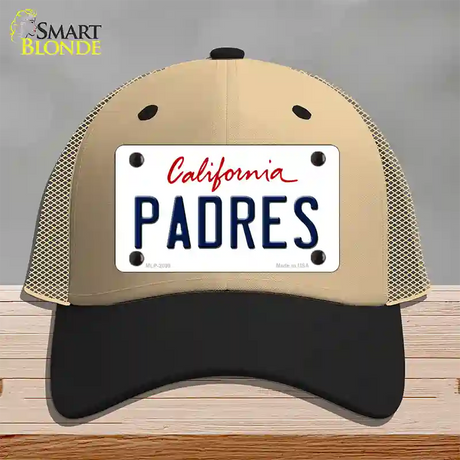 Padres California State Novelty License Plate Hat Mesh / Khaki|Black