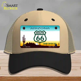 Route 66 Shield Arizona Novelty License Plate Hat Mesh / Khaki|Black