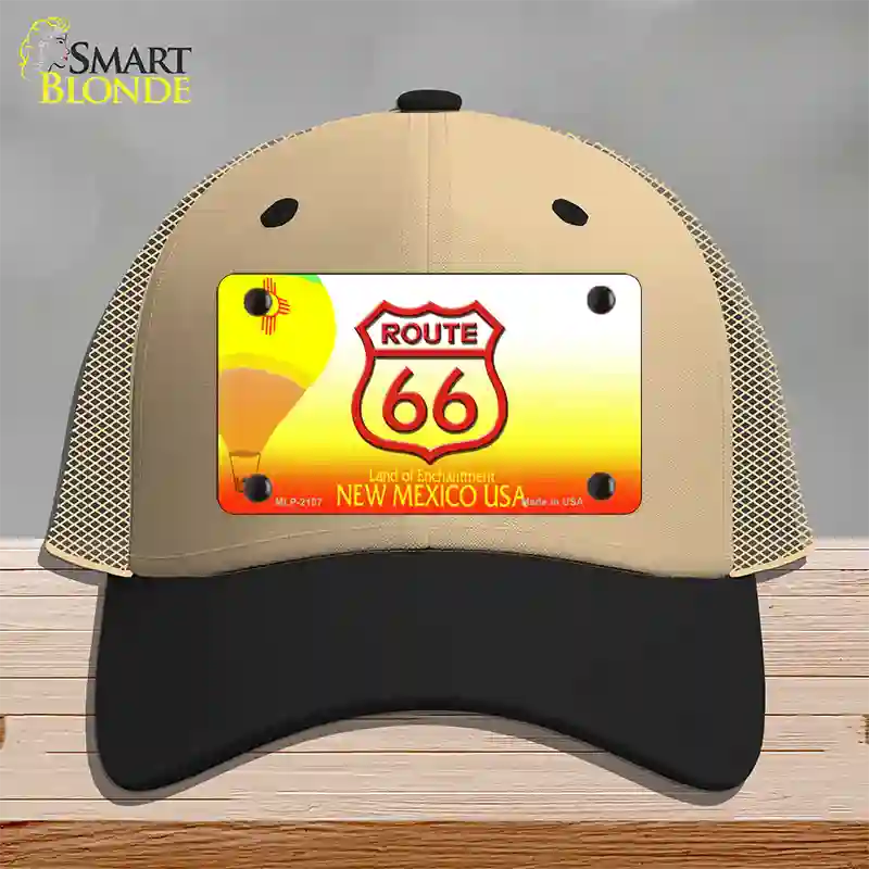 Route 66 Shield New Mexico Novelty License Plate Hat Mesh / Khaki|Black