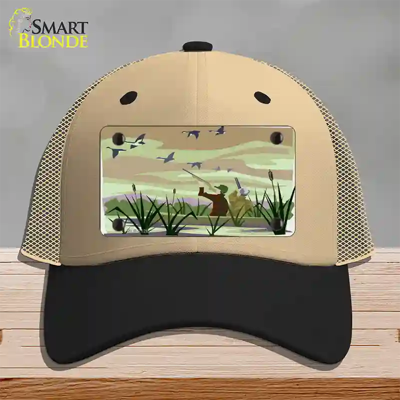 Duck Hunting Camouflage Novelty License Plate Hat Mesh / Khaki|Black