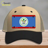 Belize Flag Novelty License Plate Hat Mesh / Khaki|Black