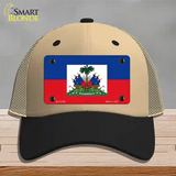 Haiti Flag Novelty License Plate Hat Mesh / Khaki|Black