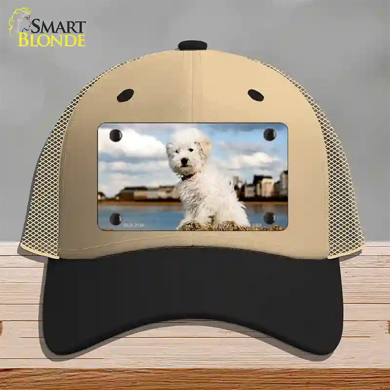 Bichon Frise Dog Novelty License Plate Hat Mesh / Khaki|Black