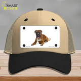 Boxer Dog Novelty License Plate Hat Mesh / Khaki|Black