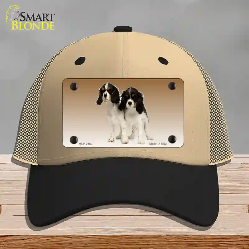 Cavalier King Charles Spaniel Dog Novelty License Plate Hat Mesh / Khaki|Black