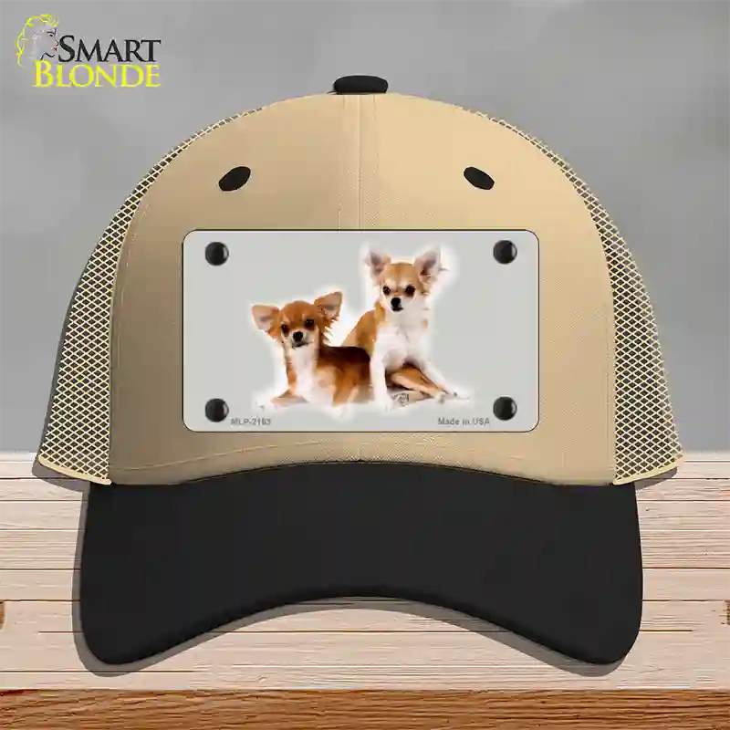 Chihuahua Dog Novelty License Plate Hat Mesh / Khaki|Black