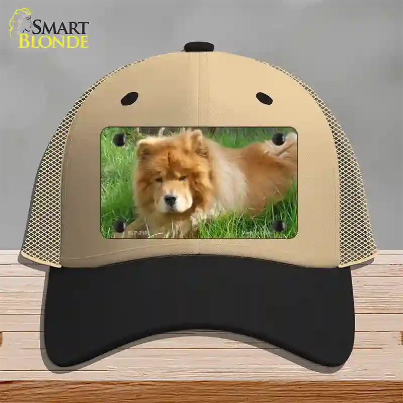 Chow Chow Dog Novelty License Plate Hat Mesh / Khaki|Black