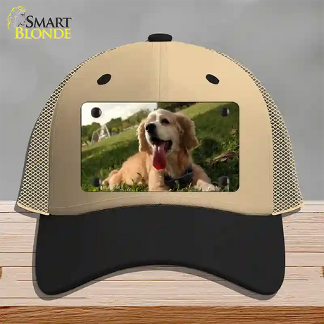 Cocker Spaniel Dog Novelty License Plate Hat Mesh / Khaki|Black