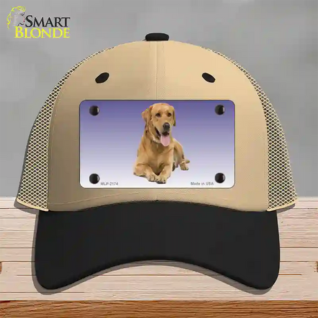 Yellow Labrador Retriever Dog Novelty License Plate Hat Mesh / Khaki|Black