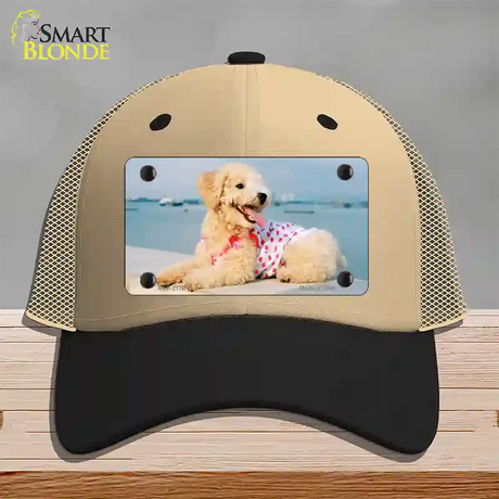 Poodle Dog Novelty License Plate Hat Mesh / Khaki|Black