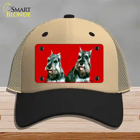 Schnauzer Dog Novelty License Plate Hat Mesh / Khaki|Black