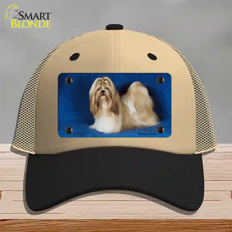 Shih Tzu Dog Novelty License Plate Hat Mesh / Khaki|Black