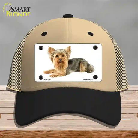 Yorkshire Terrier Dog Novelty License Plate Hat Mesh / Khaki|Black