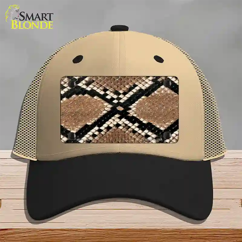 Snake Skin Novelty License Plate Hat Mesh / Khaki|Black