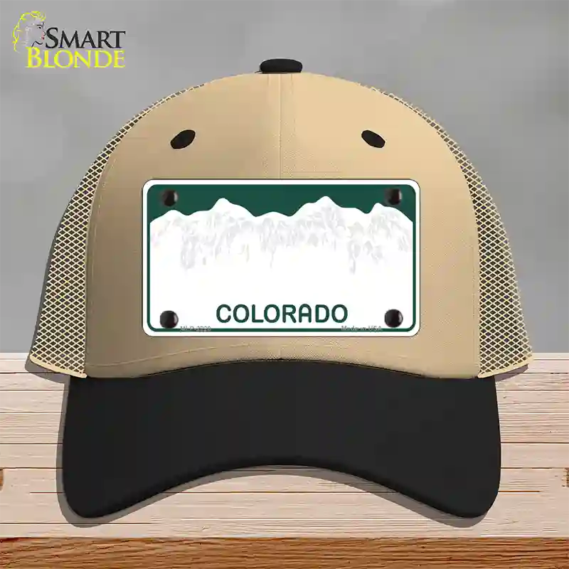 Colorado Green State Blank Novelty License Plate Hat Mesh / Khaki|Black