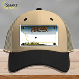 Montana State Blank Novelty License Plate Hat Mesh / Khaki|Black