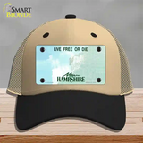 New Hampshire State Blank Novelty License Plate Hat Mesh / Khaki|Black