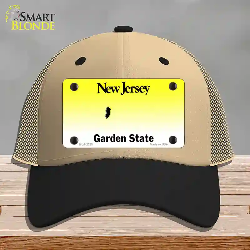 New Jersey State Blank Novelty License Plate Hat Mesh / Khaki|Black