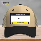 Pennsylvania State Blank Novelty License Plate Hat Mesh / Khaki|Black