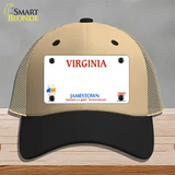 Virginia State Blank Novelty License Plate Hat Mesh / Khaki|Black